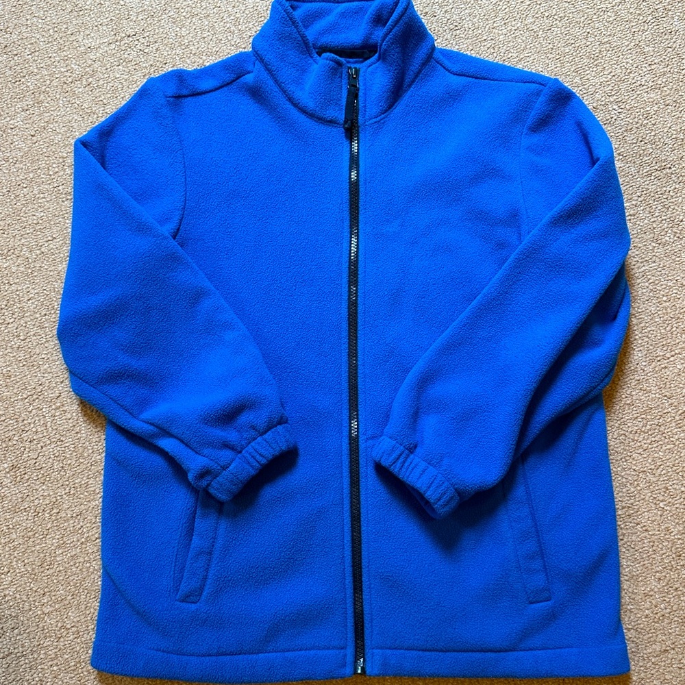 Kids Fleece Jacket Zip Up Front, size L (10/12), blue